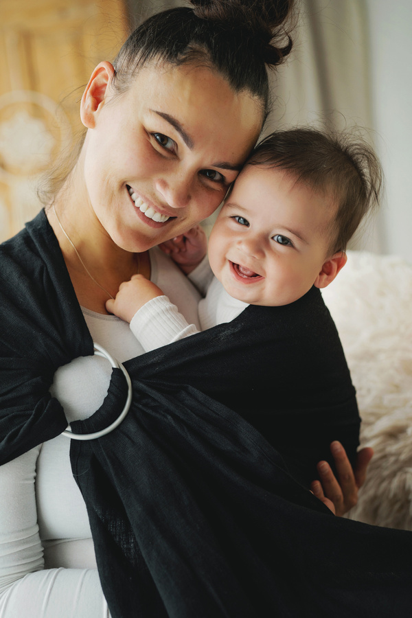 Ring Sling Pure Linen Midnight Black - taille M (2 m)